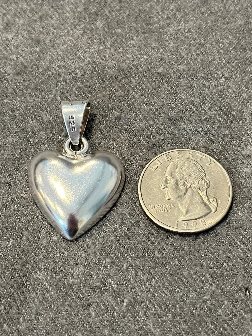 TAXCO Sterling Puffy Heart Pendant